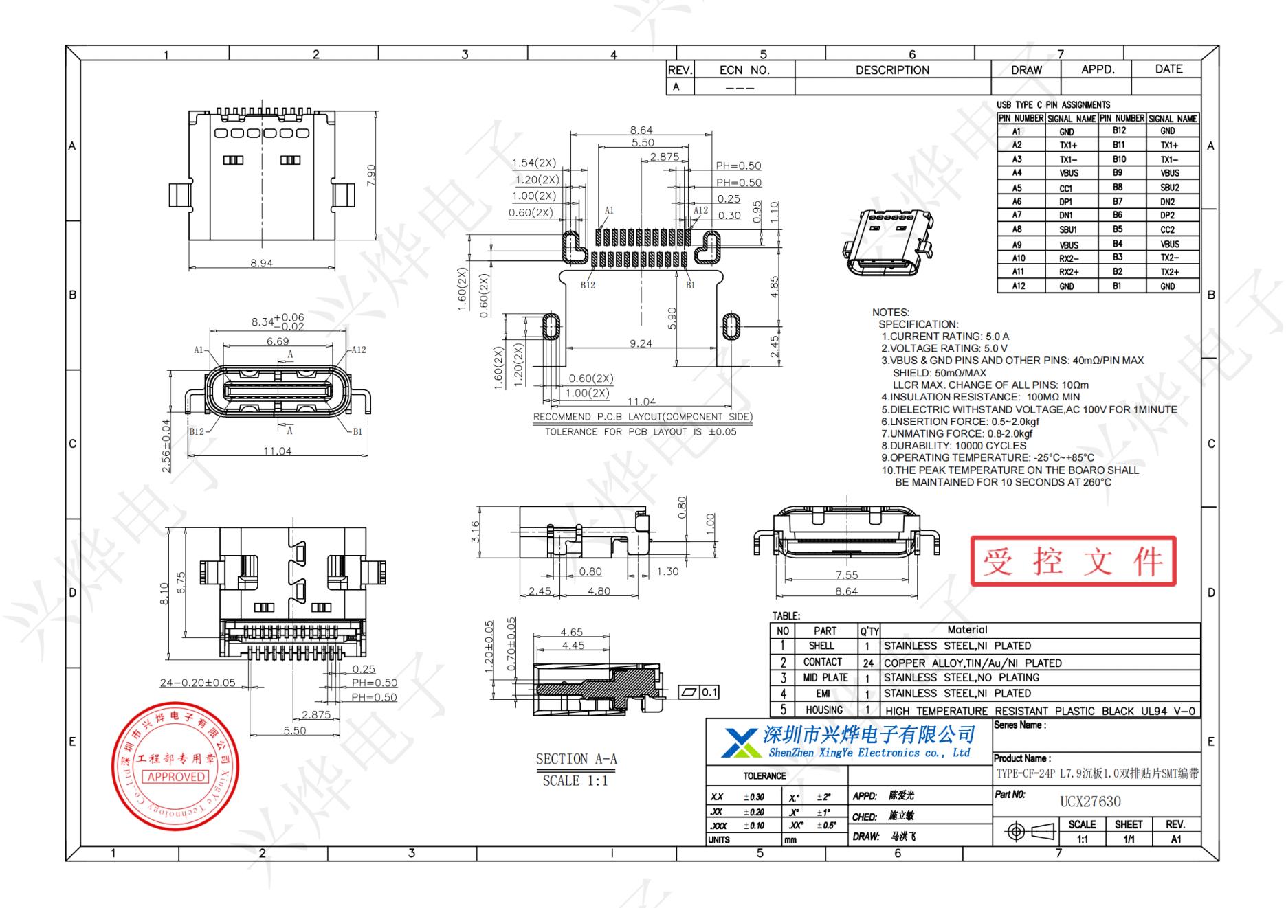 UCX27630 TYPE-CF-24P L7.9沉板1.0双排贴片SMT编带 - 副本_纯图版_00.jpg